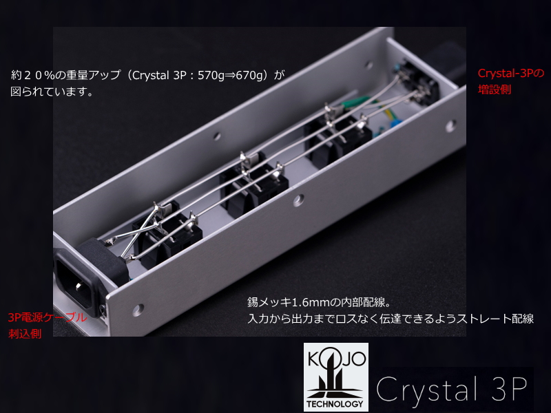 KOJO Crystal 3P 光城精工 3口 電源タップ | SAGAMIAUDIO.CO.JP
